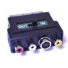 Adapter Scart IN/OUT male naar 3xRCA/miniDIN female